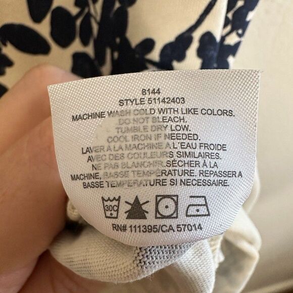 Tory Burch Elisabeth Printed T-Shirt Dress Size S Pima Cotton Blue Floral EUC - Picture 6 of 8